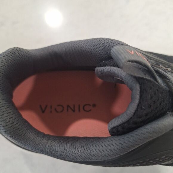 Vionic Gored-Lace Athletic Sneakers - Reign Black Size 7W - Picture 6 of 9